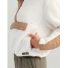 image:imageHUK Womens Plush Fleece 12 Zip Pullover Cozy Sherpa Fleece With Front Dropin Pocket and Quilted DetailsEgret
