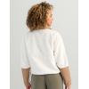image:imageHUK Womens Plush Fleece 12 Zip Pullover Cozy Sherpa Fleece With Front Dropin Pocket and Quilted DetailsEgret