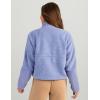 image:imageHUK Womens Plush Fleece 12 Zip Pullover Cozy Sherpa Fleece With Front Dropin Pocket and Quilted DetailsLightning Sky