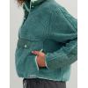 image:imageHUK Womens Plush Fleece 12 Zip Pullover Cozy Sherpa Fleece With Front Dropin Pocket and Quilted DetailsNorth Atlantic