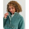 image:imageHUK Womens Plush Fleece 12 Zip Pullover Cozy Sherpa Fleece With Front Dropin Pocket and Quilted DetailsNorth Atlantic