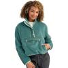 image:imageHUK Womens Plush Fleece 12 Zip Pullover Cozy Sherpa Fleece With Front Dropin Pocket and Quilted DetailsNorth Atlantic