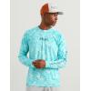 image:imageHUK Mens Airweight Crew UPF 30 Lightweight Performance Fishing Shirt with Recycled Polyester and Raglan SleevesKc Print  Caicos