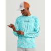 image:imageHUK Mens Airweight Crew UPF 30 Lightweight Performance Fishing Shirt with Recycled Polyester and Raglan SleevesKc Print  Caicos