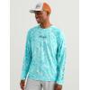 image:imageHUK Mens Airweight Crew UPF 30 Lightweight Performance Fishing Shirt with Recycled Polyester and Raglan SleevesKc Print  Caicos