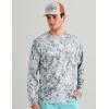 image:imageHUK Mens Airweight Crew UPF 30 Lightweight Performance Fishing Shirt with Recycled Polyester and Raglan SleevesKc Print  Sharkskin
