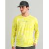 image:imageHUK Mens Airweight Crew UPF 30 Lightweight Performance Fishing Shirt with Recycled Polyester and Raglan SleevesKc Print  Vintage Chartreuse