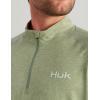 image:imageHUK Mens Airweight Heather 14 Zip Lightweight Upf 30 Performance Pullover With Recycled Polyester and Stretch FabricSeagrass Heather