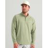 image:imageHUK Mens Airweight Heather 14 Zip Lightweight Upf 30 Performance Pullover With Recycled Polyester and Stretch FabricSeagrass Heather