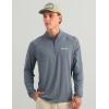 image:imageHUK Mens Airweight Heather 14 Zip Lightweight Upf 30 Performance Pullover With Recycled Polyester and Stretch FabricStormy Blue Heather