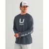 image:imageHUK Mens Icon Crew LongSleeve Performance Fishing ShirtSea Storm