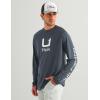 image:imageHUK Mens Icon Crew LongSleeve Performance Fishing ShirtSea Storm