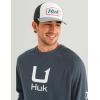 image:imageHUK Mens Icon Crew LongSleeve Performance Fishing ShirtSea Storm