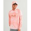 image:imageHUK Mens Pursuit Pattern Crew Long Sleeve Performance ShirtCoral Reef