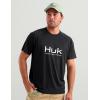 image:imageHUK Mens Pursuit Short Sleeve Performance Shirt  Sun ProtectionBlack 30