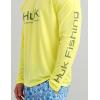 image:imageHUK Mens Pursuit Vented Long Sleeve 30 UPF Fishing ShirtVintage Chartreuse