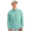 image:imageHUK Mens Airweight Heather 14 Zip Lightweight Upf 30 Performance Pullover With Recycled Polyester and Stretch FabricMarine Blue Heather