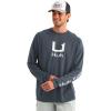 image:imageHUK Mens Icon Crew LongSleeve Performance Fishing ShirtSea Storm