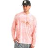 image:imageHUK Mens Pursuit Pattern Crew Long Sleeve Performance ShirtCoral Reef