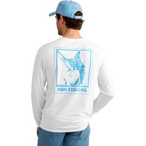 image:imageHUK Mens Drift Printed Long Sleeve Performance TeeWhite
