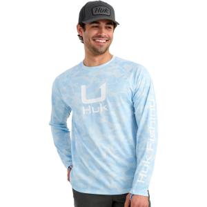 image:imageHUK Mens Icon Crew LongSleeve Performance Fishing ShirtCoastal Drift
