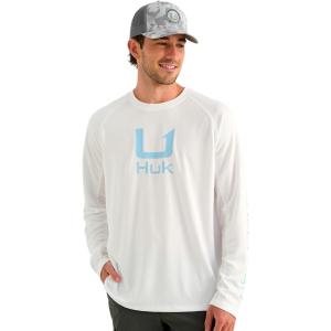 image:imageHUK Mens Icon Crew LongSleeve Performance Fishing ShirtWhite 20