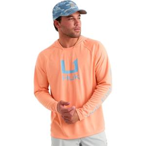 image:imageHUK Mens Icon Hoodie Hooded Fishing Shirt With Sun ProtectionCoral Reef
