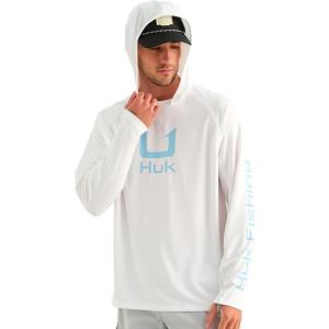 image:imageHUK Mens Icon Hoodie Hooded Fishing Shirt With Sun ProtectionWhite 20