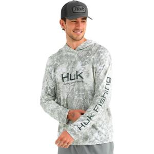 image:imageHUK Mens Pursuit Pattern Crew Long Sleeve Performance ShirtSeagrass