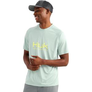 image:imageHUK Mens Pursuit Short Sleeve Performance Shirt  Sun ProtectionHeron Blue