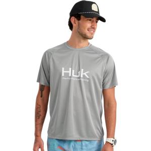 image:imageHUK Mens Pursuit Short Sleeve Performance Shirt  Sun ProtectionSharkskin