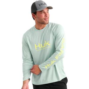 image:imageHUK Mens Pursuit Vented Long Sleeve 30 UPF Fishing ShirtHeron Blue