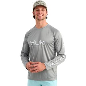 image:imageHUK Mens Pursuit Vented Long Sleeve 30 UPF Fishing ShirtSharkskin