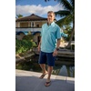 image:imageHUK Mens Tide Point Kc Scott Original Artwork Short Sleeve Shirt Fishing Button DownMarine Blue