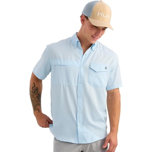 image:imageHUK Mens Tide Point Kc Scott Original Artwork Short Sleeve Shirt Fishing Button DownCoastal Drift