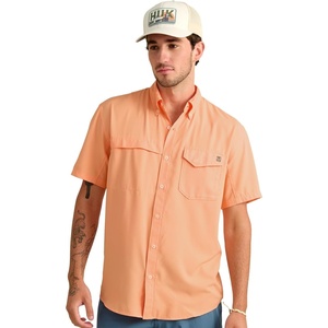 image:imageHUK Mens Tide Point Kc Scott Original Artwork Short Sleeve Shirt Fishing Button DownCoral Reef