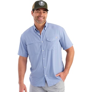 image:imageHUK Mens Tide Point Kc Scott Original Artwork Short Sleeve Shirt Fishing Button DownLightning Sky