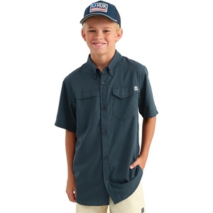 image:imageHUK UnisexChild Tide Point Short Sleeve Shirt Fishing Button Down for KidsSea Storm