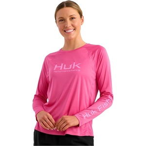 image:imageHUK Womens Pursuit Long Sleeve Performance Shirt  Sun ProtectionFuchsia Splash