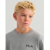 image:imageHUK Kids Kc Scott Fishing Graphic Tee Kids Short Sleeve Performance Blend TShirtKc Americana  Sharkskin Heather