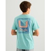 image:imageHUK Kids Short Sleeve Performance Tee Fishing TShirt for KidsRising Huk  Marine Blue Heather