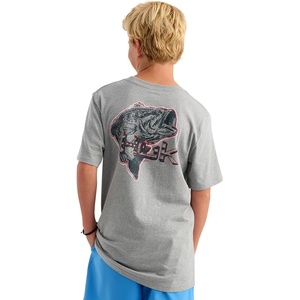 image:imageHUK Kids Kc Scott Fishing Graphic Tee Kids Short Sleeve Performance Blend TShirtKc Americana  Sharkskin Heather