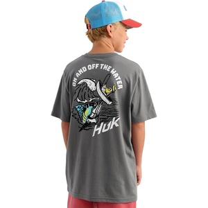image:imageHUK Kids Short Sleeve Performance Tee Fishing TShirt for KidsFish Adventure  Anchor
