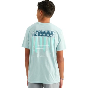 image:imageHUK Kids Short Sleeve Performance Tee Fishing TShirt for KidsHeron Blue