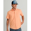 image:imageHUK Mens Kona Solid Short Sleeve Fishing Button Down ShirtCoral Reef