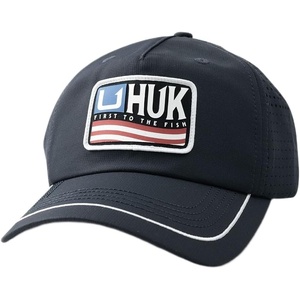 image:imageHUK Mens Born Wave Performance Snapback Hat Fishing Golf Running Cap Unstructured 5 Panel Perforated Back SweatbandSea Storm