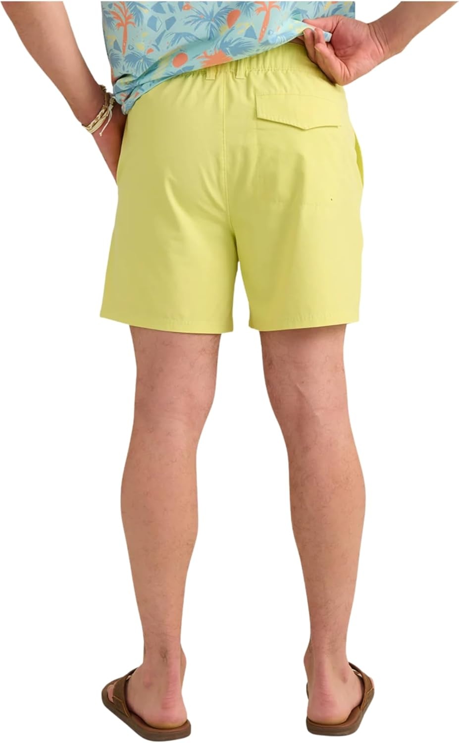 image:imageHUK Mens Shoreside Short 6 Inseam Stretch Fishing Short with Elastic Waistband and Drainage PocketsVintage Chartreuse
