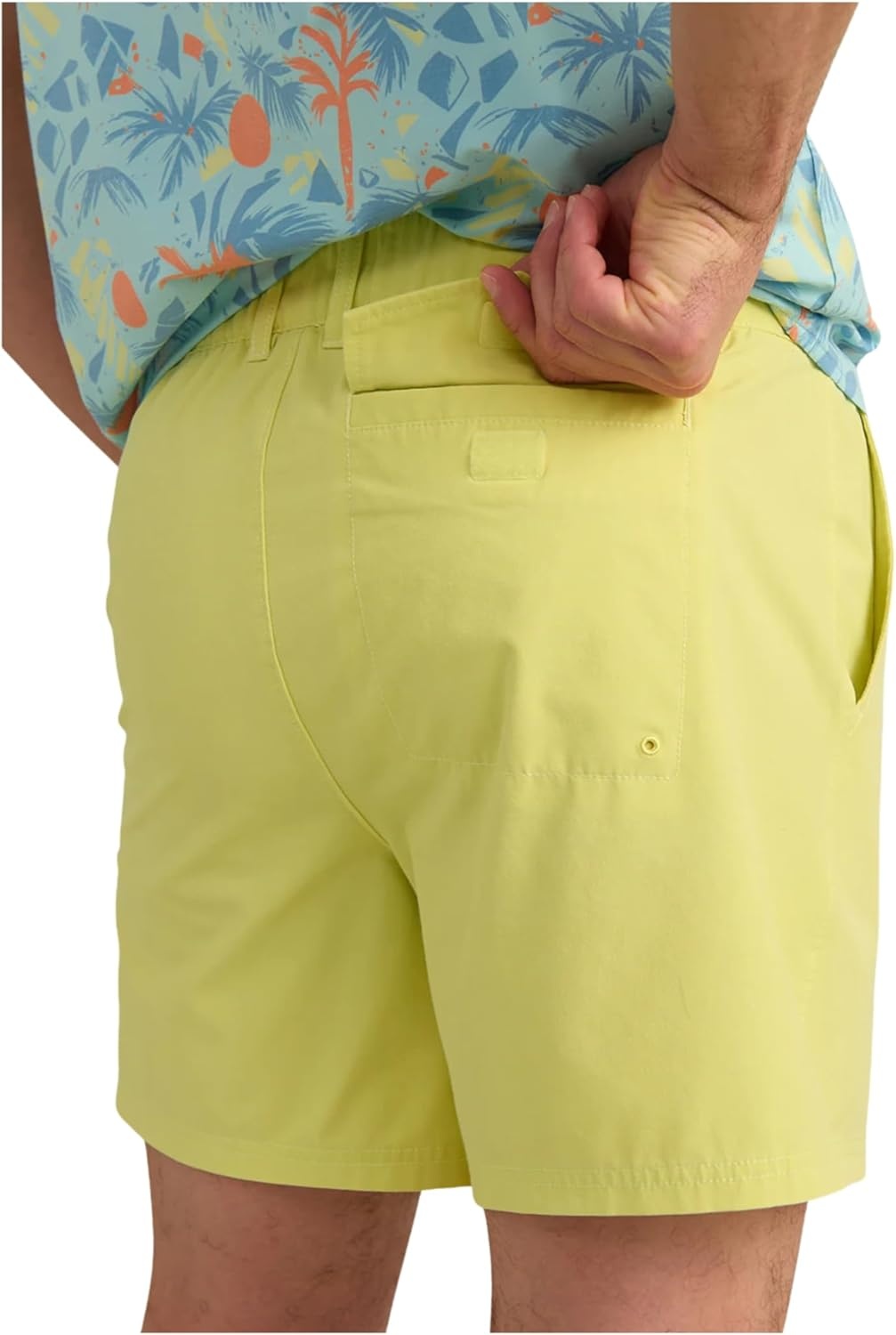 image:imageHUK Mens Shoreside Short 6 Inseam Stretch Fishing Short with Elastic Waistband and Drainage PocketsVintage Chartreuse