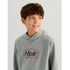 image:imageHUK Kids Edisto Terry Hoodie Soft Lightweight Pullover Casual Everyday Fishing HoodieScript  Heather Grey