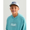 image:imageHUK Kids Edisto Terry Hoodie Soft Lightweight Pullover Casual Everyday Fishing HoodieScript  Marine Blue